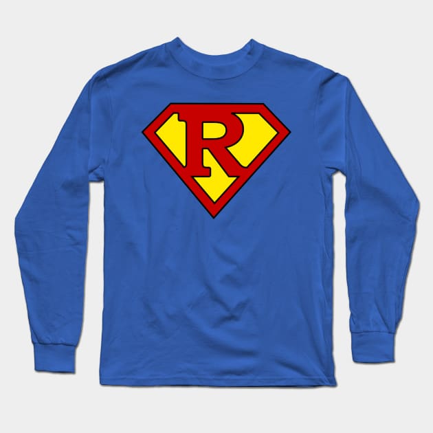 Superhero Symbol Letter R Long Sleeve T-Shirt by NextLevelDesignz